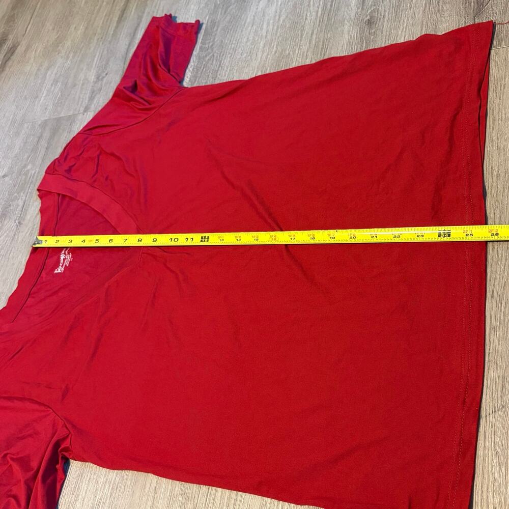 Pajamagram Sleep Top Womens 1X Red V-Neck Short Sleeve Pajama Shirt Soft - Picture 4 of 10